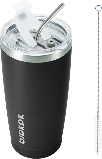 20oz Coffee Tumbler with Lid & Straw, Insulated Stainless Steel Mug | Double Wall Vacuum, Keeps Hot/Cold, BPA Free, Leak Proof, Iced Coffee Cup Fit Car Holder, Travel & Beach, Turquoise - Colors B