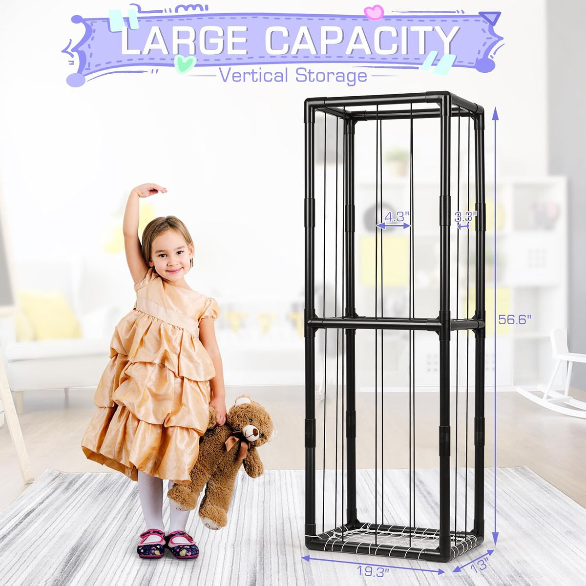Stuffed Animal Storage Zoo Holder Space Save, PVC Stuffed Animal Organizer