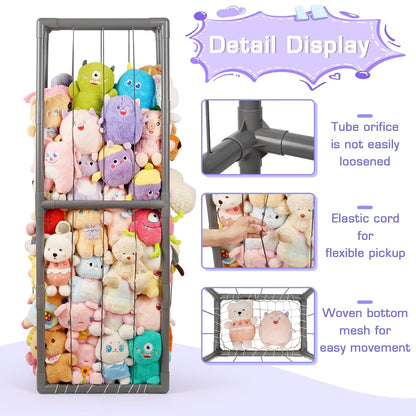 Stuffed Animal Storage Zoo Holder Space Save, PVC Stuffed Animal Organizer