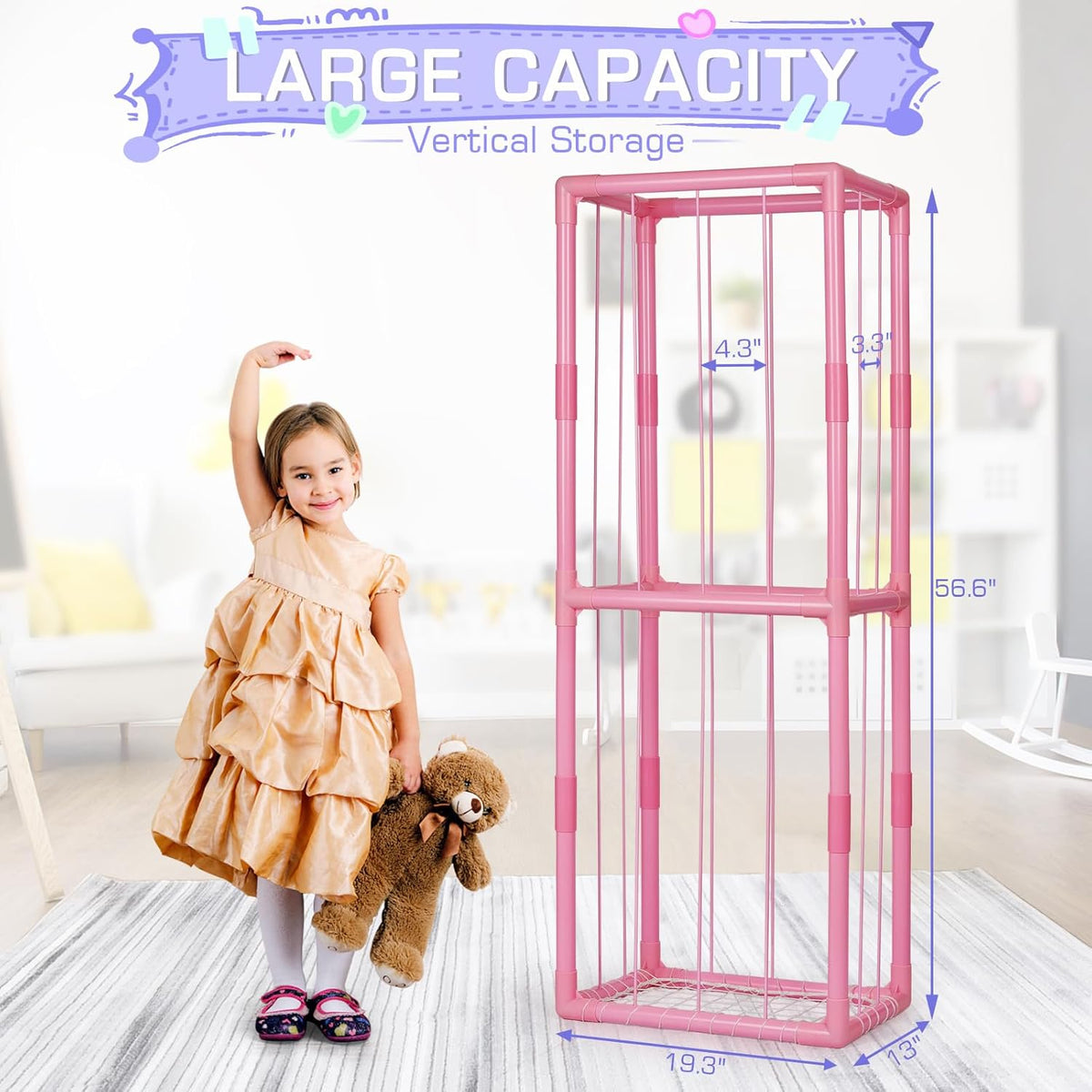 Stuffed Animal Storage Zoo Holder Space Save, PVC Stuffed Animal Organizer