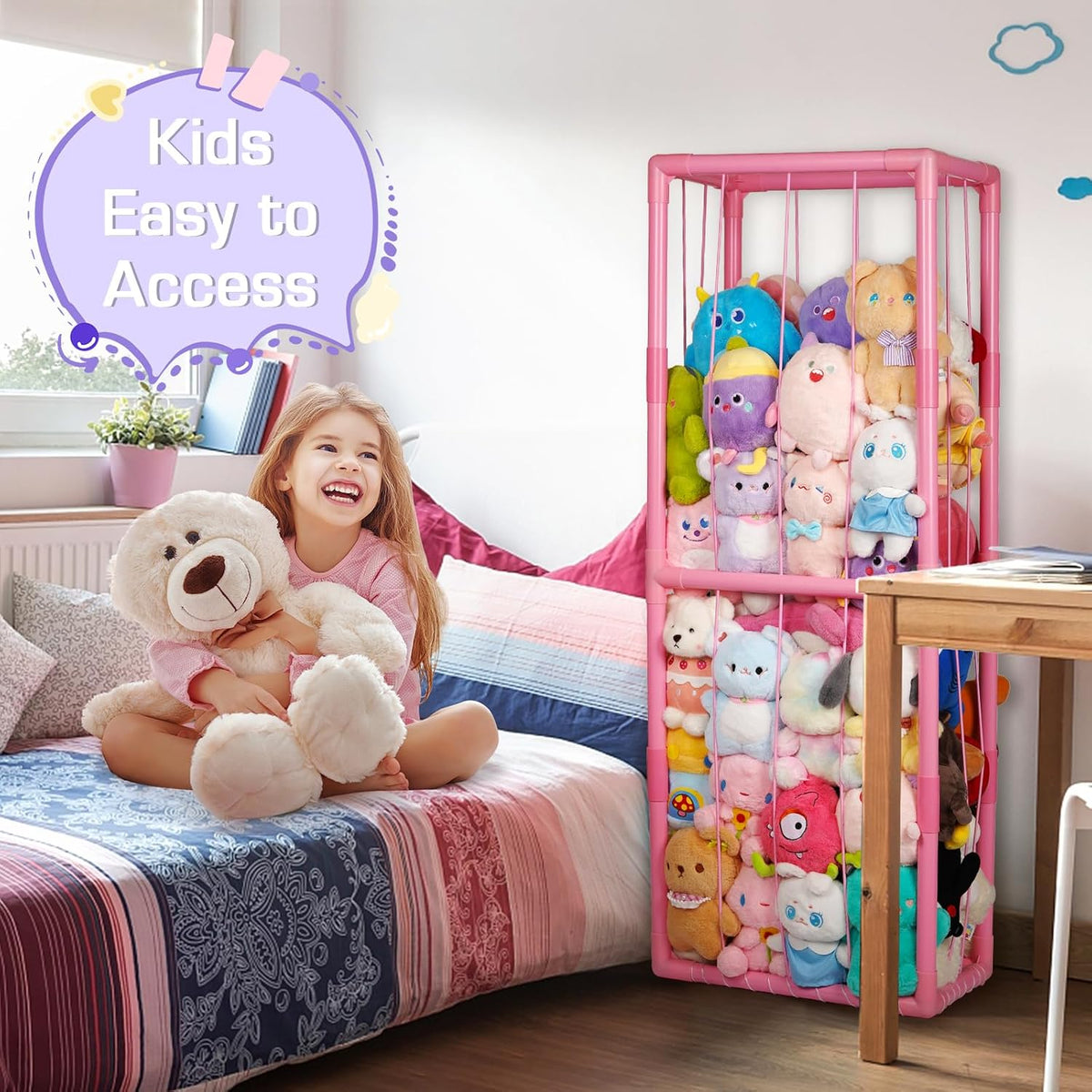 Stuffed Animal Storage Zoo Holder Space Save, PVC Stuffed Animal Organizer