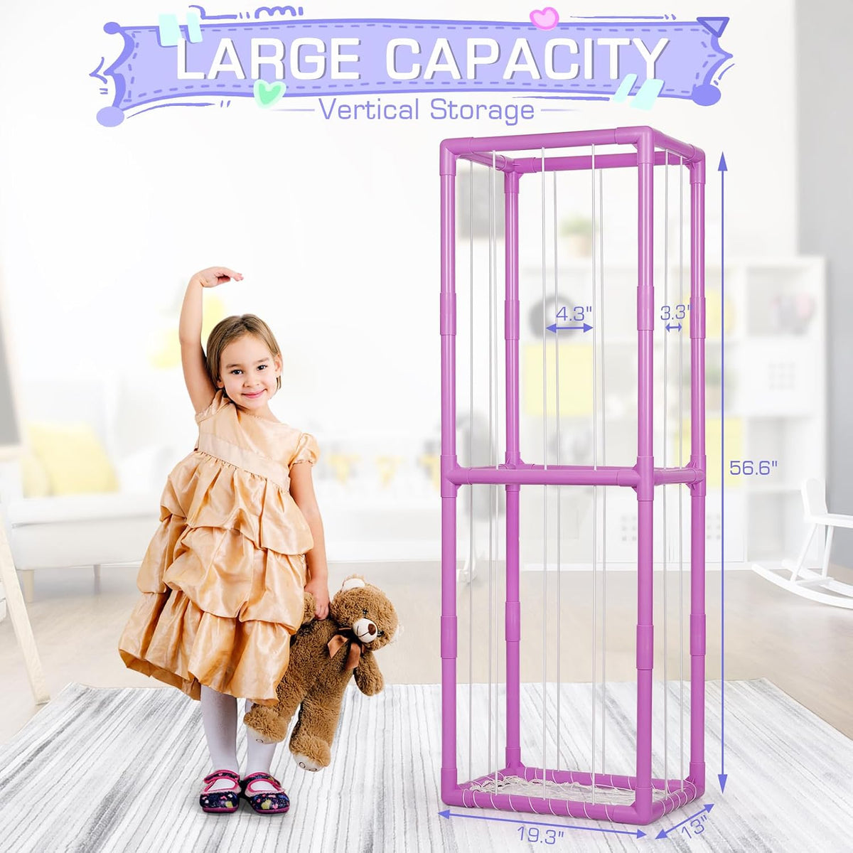 Stuffed Animal Storage Zoo Holder Space Save, PVC Stuffed Animal Organizer