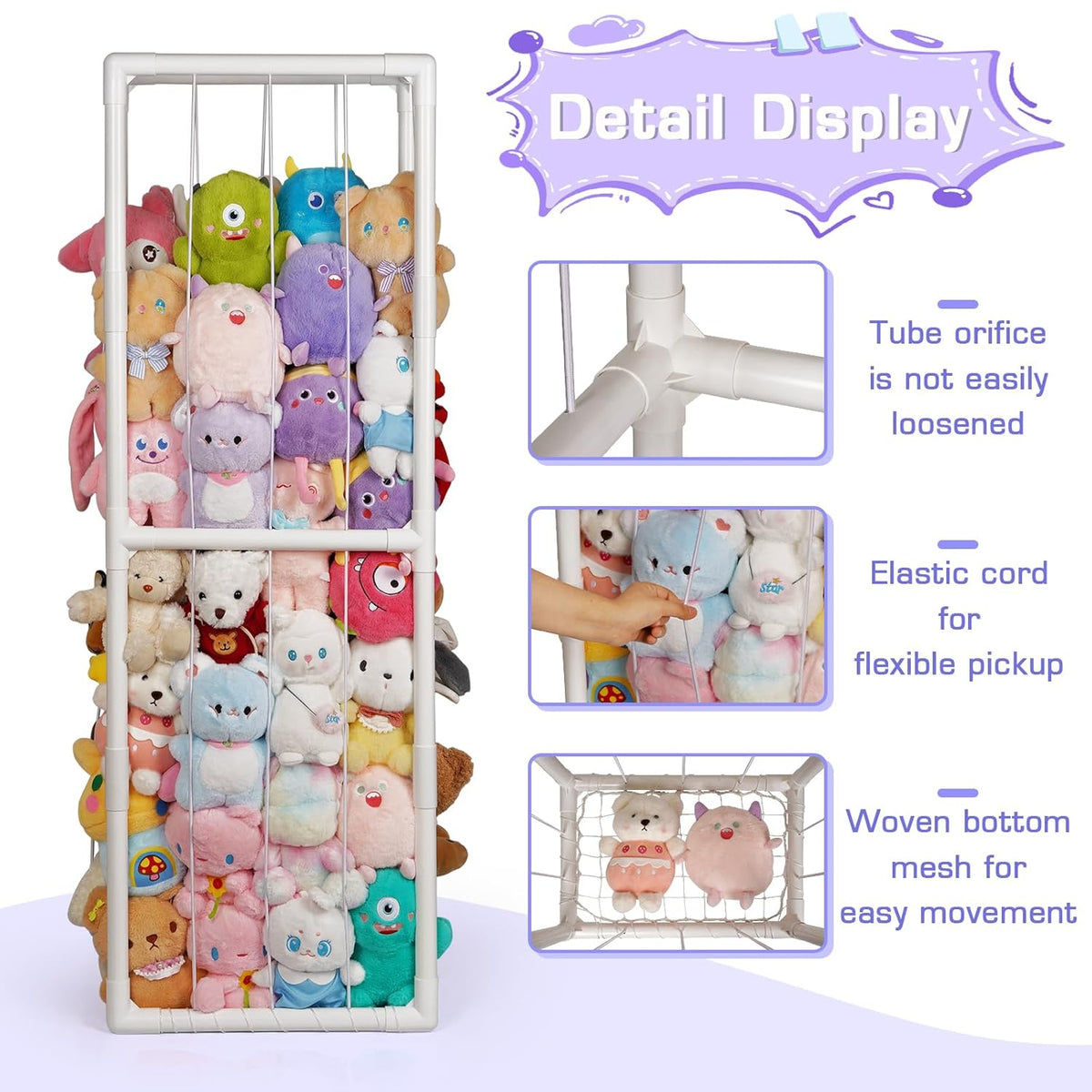 Stuffed Animal Storage Zoo Holder Space Save, PVC Stuffed Animal Organizer