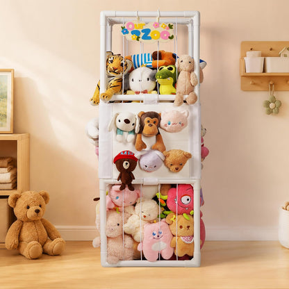 Stuffed Animal Storage Zoo Holder Space Save, PVC Stuffed Animal Organizer