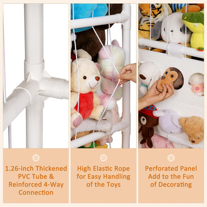 Stuffed Animal Storage Zoo Holder Space Save, PVC Stuffed Animal Organizer