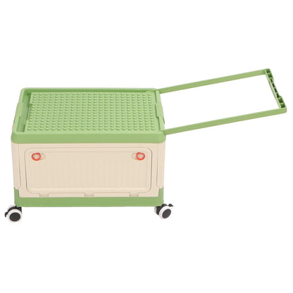 Large Rolling Toy Storage Box with Lid and Wheels, Toy Organizer Bin with Lid for Kids Playroom Bedroom, Building Blocks Container