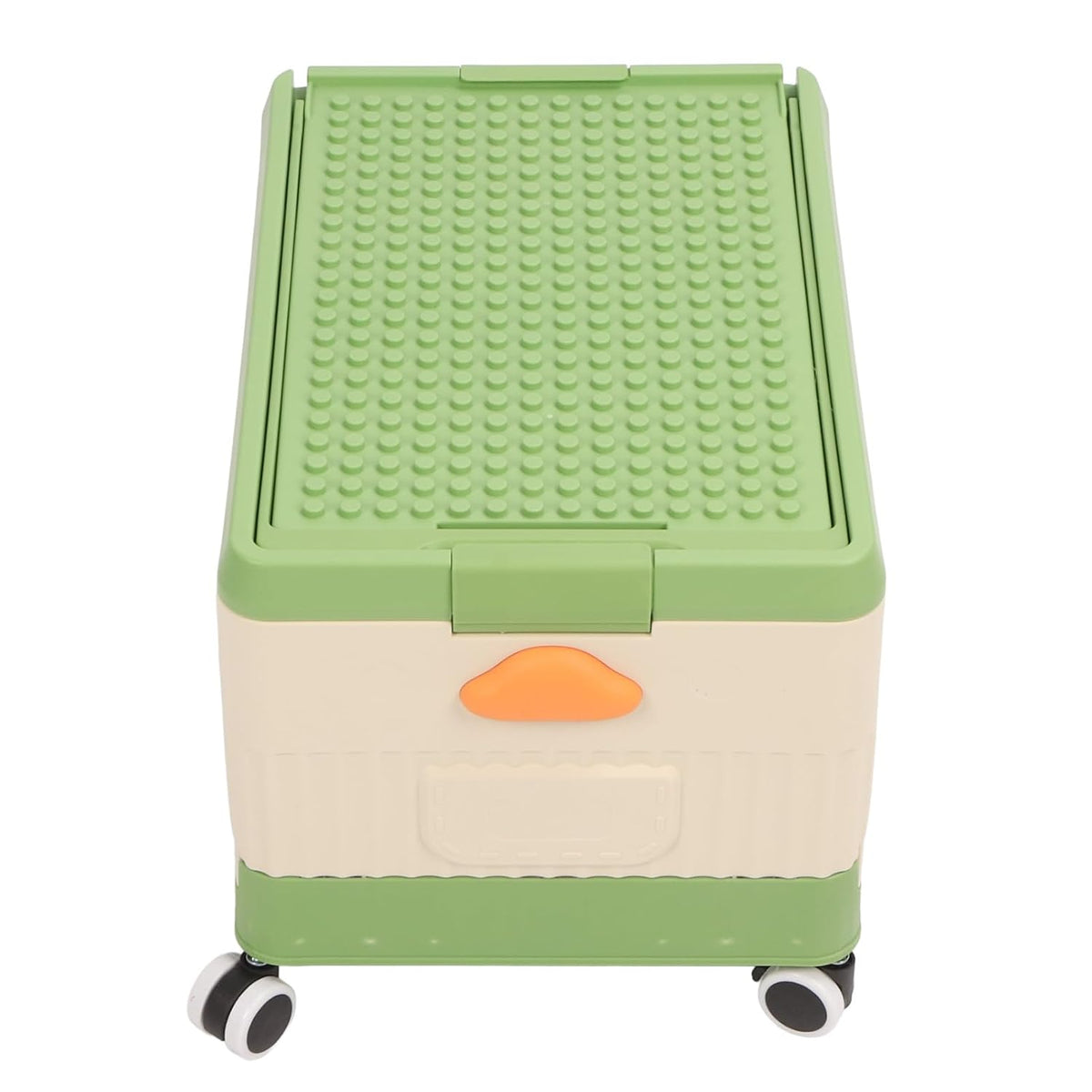 Large Rolling Toy Storage Box with Lid and Wheels, Toy Organizer Bin with Lid for Kids Playroom Bedroom, Building Blocks Container