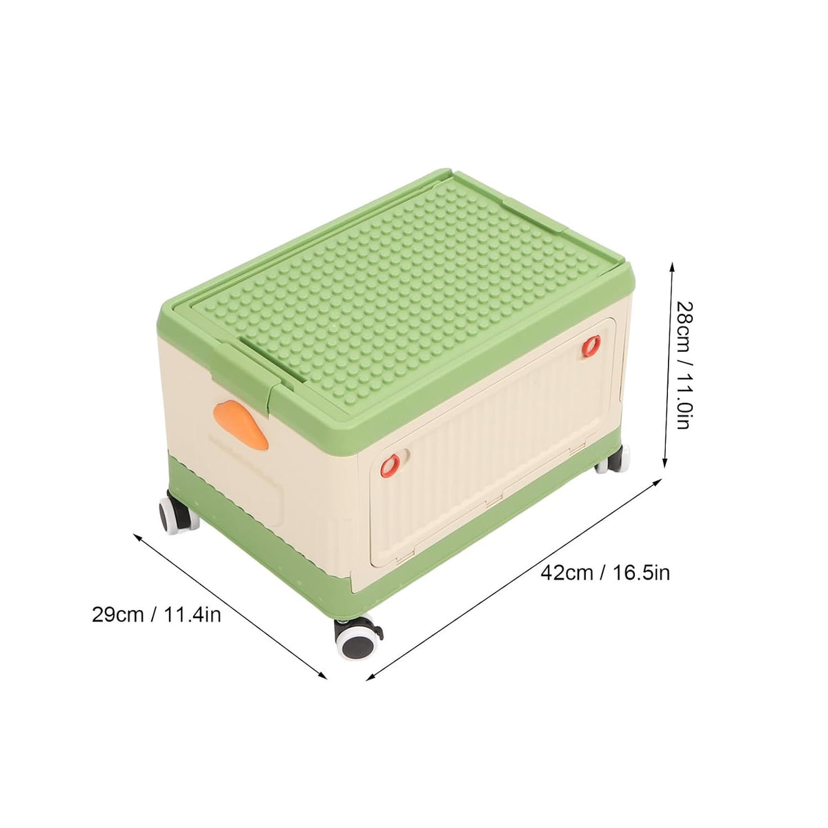 Large Rolling Toy Storage Box with Lid and Wheels, Toy Organizer Bin with Lid for Kids Playroom Bedroom, Building Blocks Container
