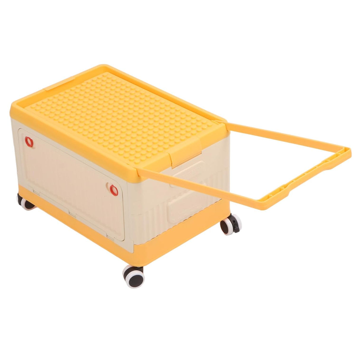 Large Rolling Toy Storage Box with Lid and Wheels, Toy Organizer Bin with Lid for Kids Playroom Bedroom, Building Blocks Container