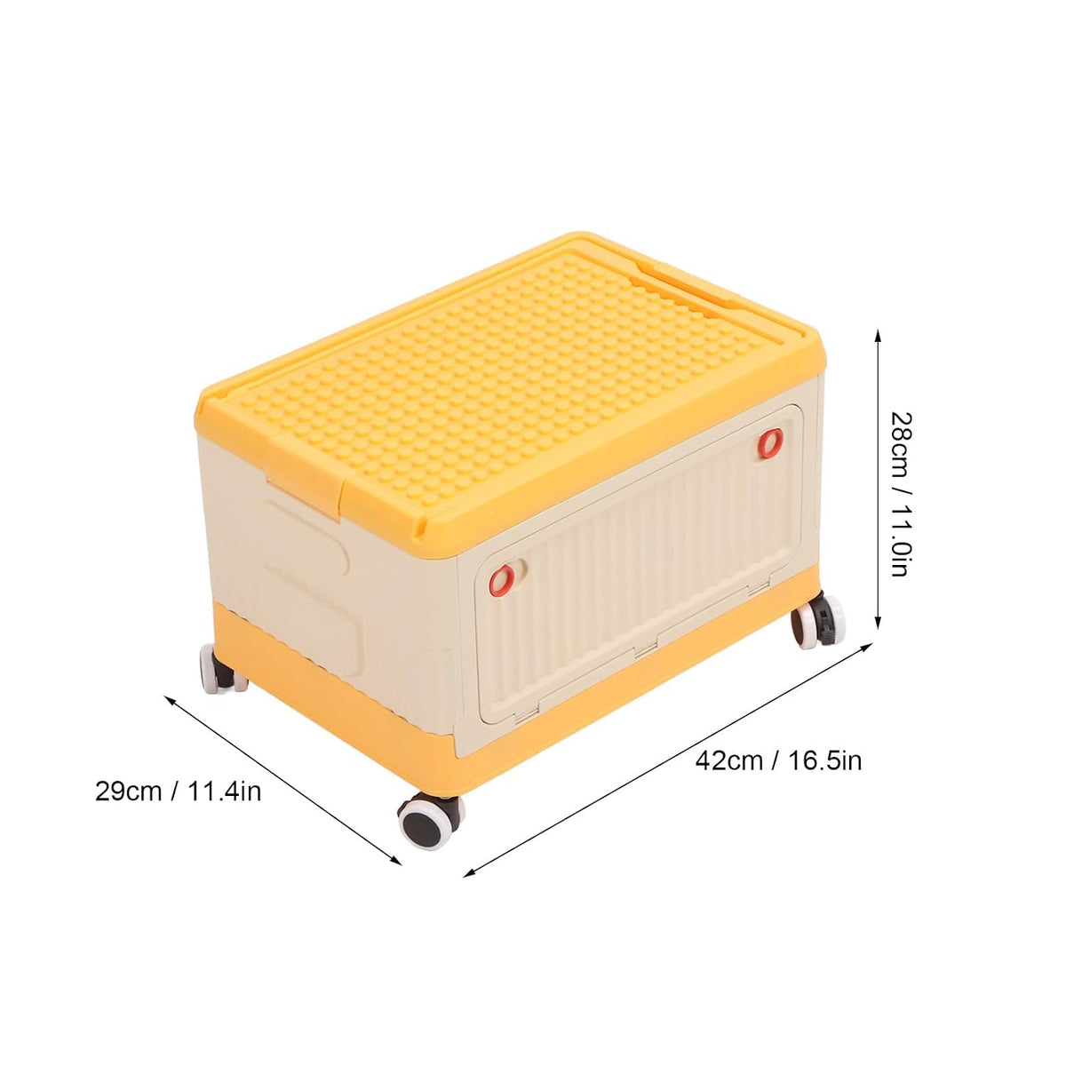 Large Rolling Toy Storage Box with Lid and Wheels, Toy Organizer Bin with Lid for Kids Playroom Bedroom, Building Blocks Container