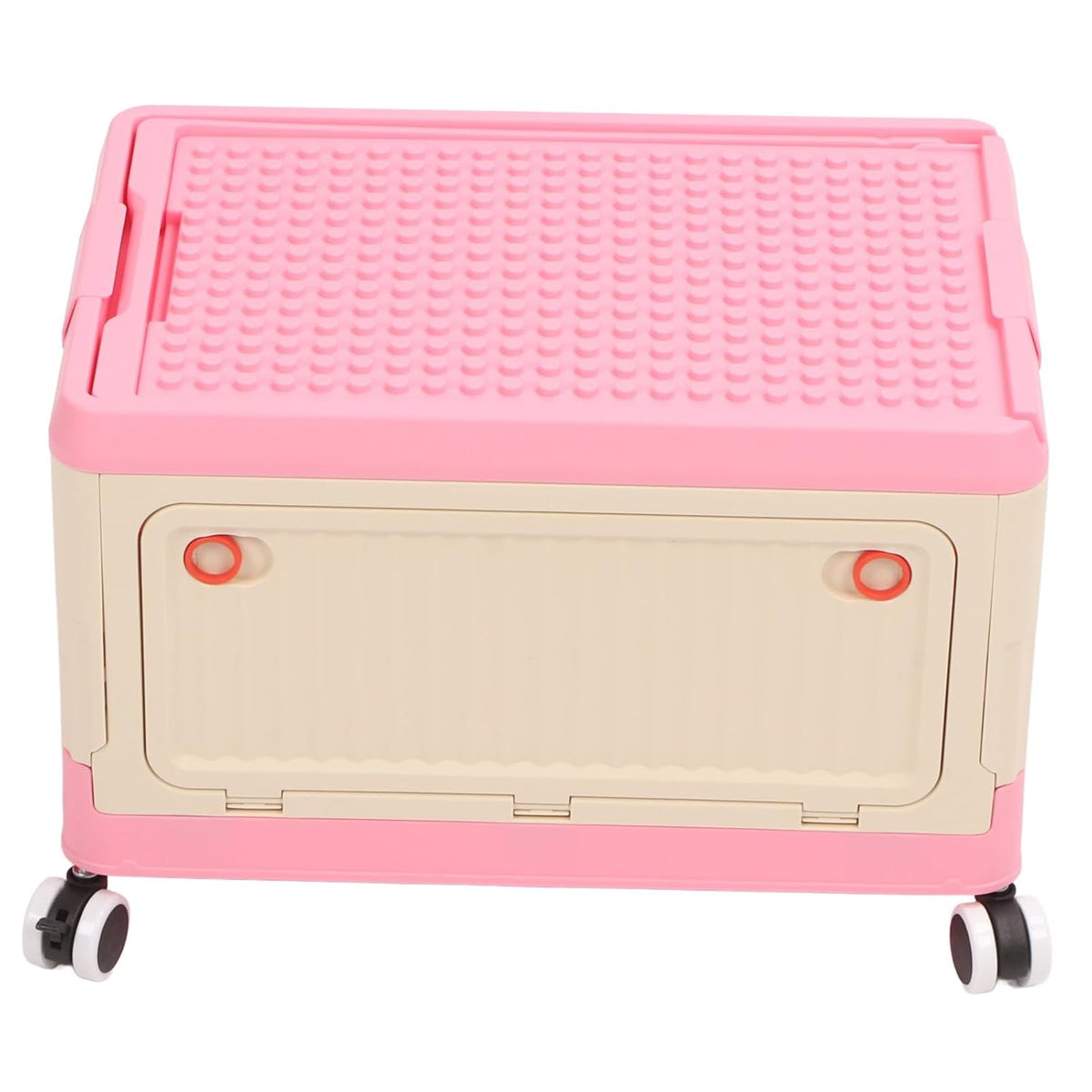 Large Rolling Toy Storage Box with Lid and Wheels, Toy Organizer Bin with Lid for Kids Playroom Bedroom, Building Blocks Container