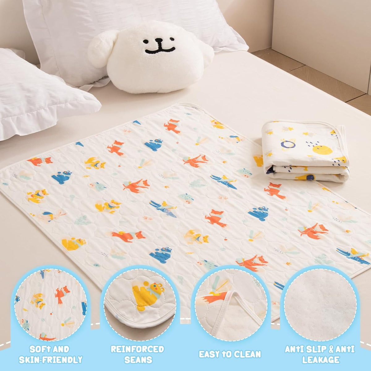 Baby Portable Diaper Changing Pad,Waterproof Changing Mat 2Pcs-27"x35"