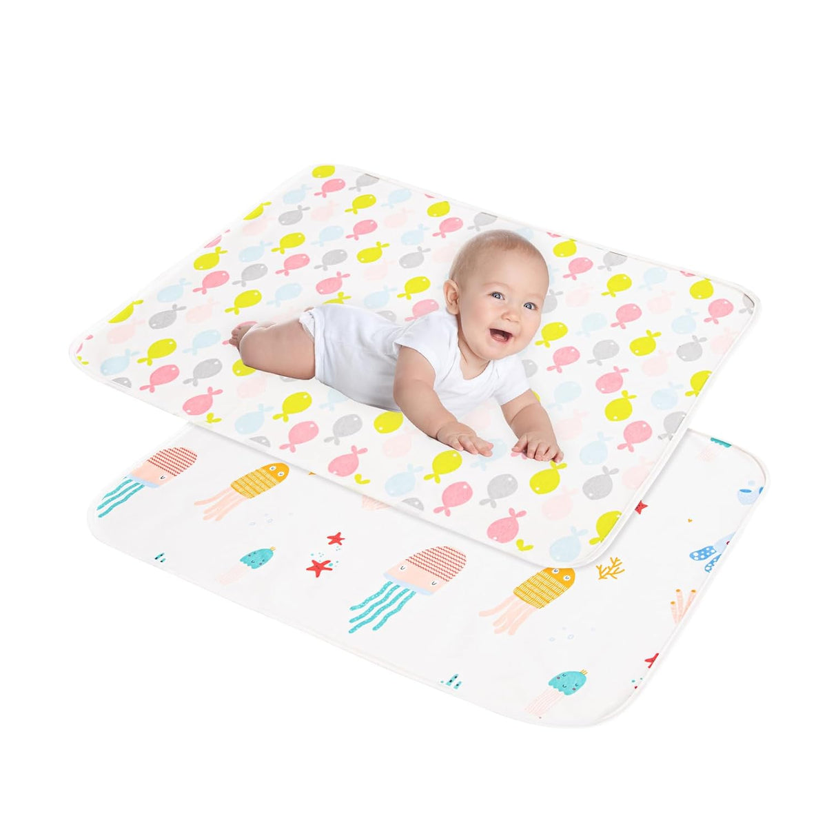 Baby Portable Diaper Changing Pad,Waterproof Changing Mat 2Pcs-27"x35"