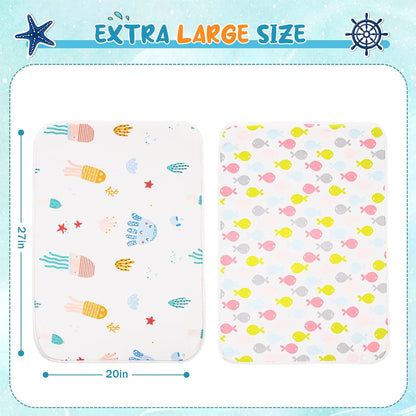 Baby Portable Diaper Changing Pad,Waterproof Changing Mat 2Pcs-27"x35"