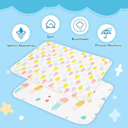 Baby Portable Diaper Changing Pad,Waterproof Changing Mat 2Pcs-27"x35"