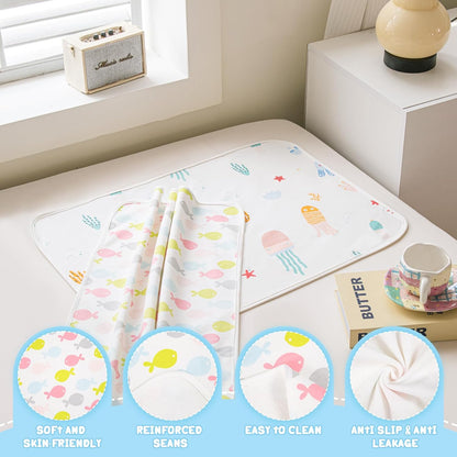 Baby Portable Diaper Changing Pad,Waterproof Changing Mat 2Pcs-27"x35"