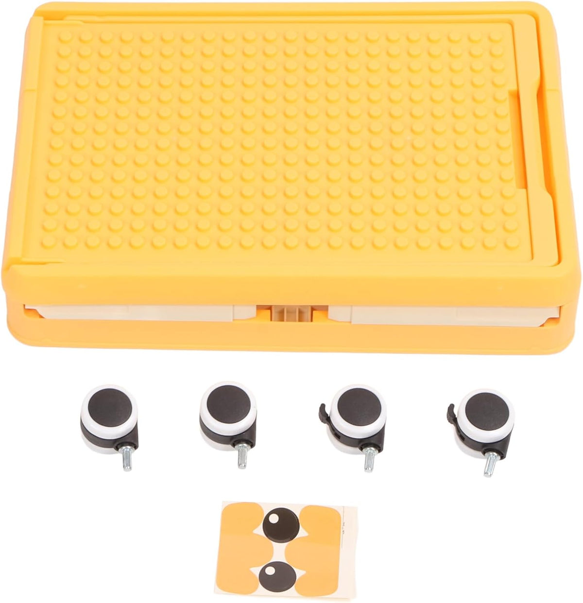 Rolling Toy Storage Bin, Smooth Rolling Wheels Lightweight Foldable Design Toy Organizer with Lid for Building Blocks Books Clothes, Kids Storage Box for Playroom Children Room (Orange)