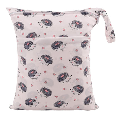 3 Pcs Cloth Diaper Wet Dry Bags Waterproof Reusable with Two Zippered Pockets Travel Beach Pool Daycare Soiled Baby Items Yoga Gym Bag for Swimsuits or Wet Clothes Small Medium Large - Colors B