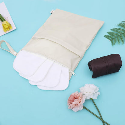 3 Pcs Cloth Diaper Wet Dry Bags Waterproof Reusable with Two Zippered Pockets Travel Beach Pool Daycare Soiled Baby Items Yoga Gym Bag for Swimsuits or Wet Clothes Small Medium Large - Colors B