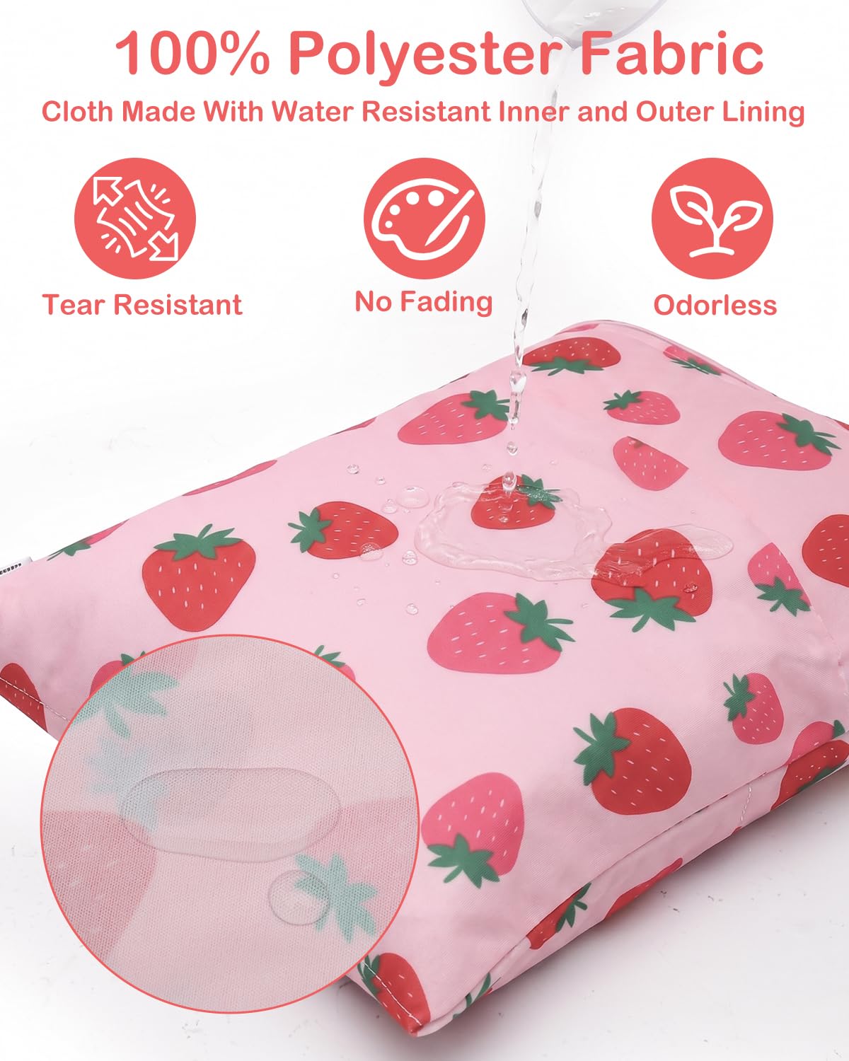 3 Pcs Cloth Diaper Wet Dry Bags Waterproof Reusable with Two Zippered Pockets Travel Beach Pool Daycare Soiled Baby Items Yoga Gym Bag for Swimsuits or Wet Clothes Small Medium Large - Colors B