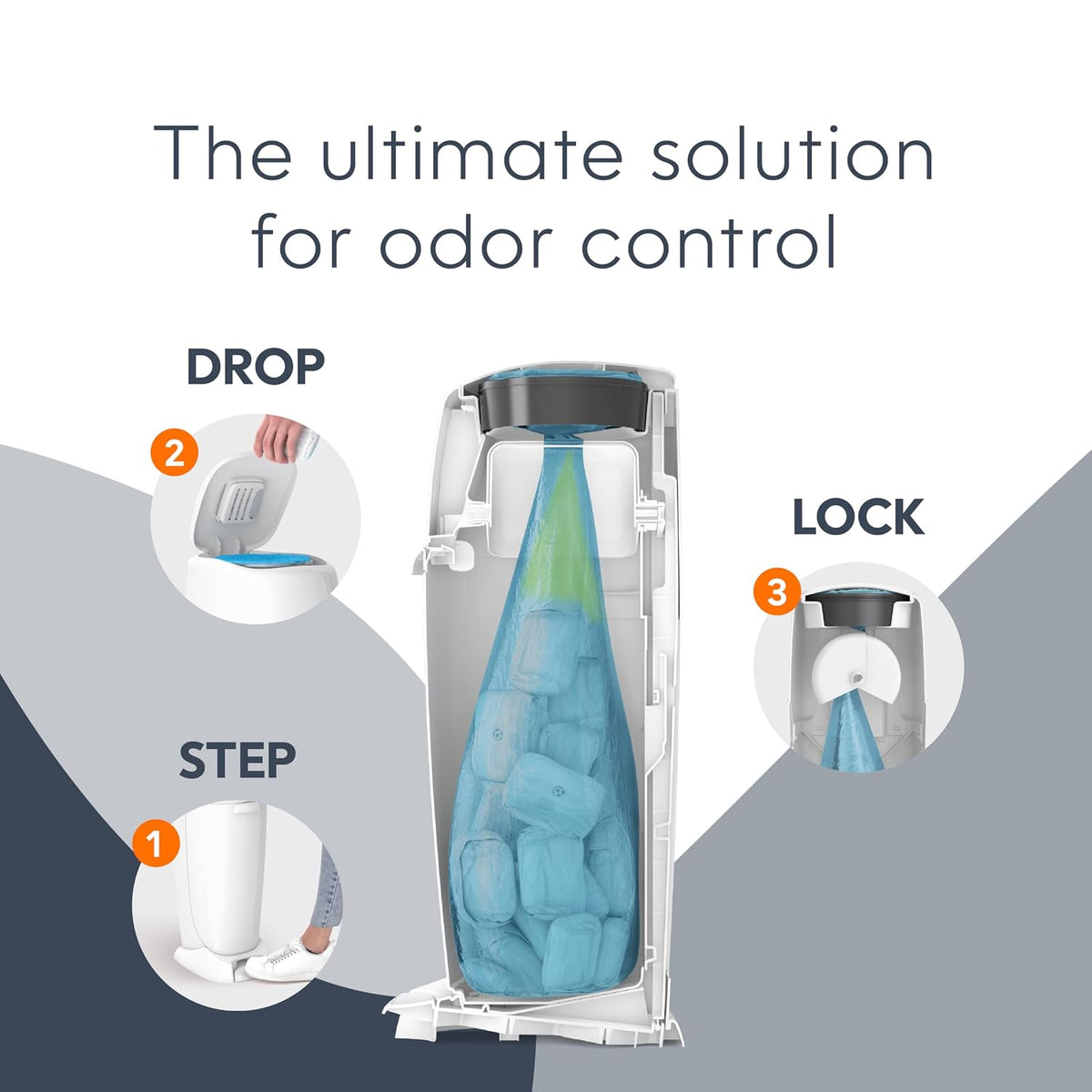 Registry Gift Set | Includes Complete Diaper Pail, 8 Refill Bags, 1 Carbon Filter | Perfect Starter Kit