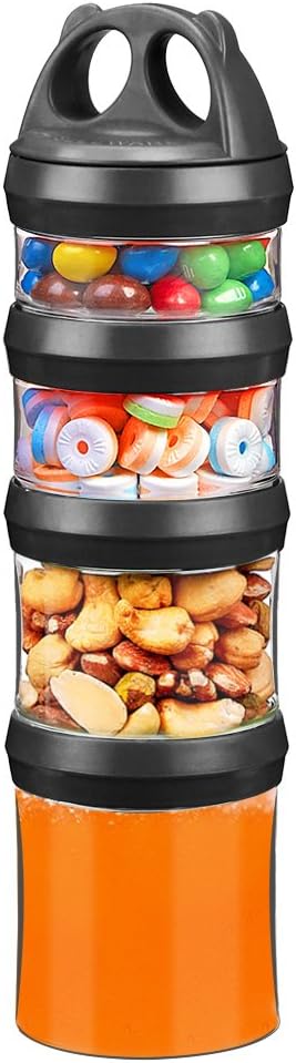 Stackable Food Storage Containers with Twist Lock System - BPA-Free Tritan Containers for Travel, Formula, Protein Powder, Snacks - Leakproof & Dishwasher Safe - 31 oz (Blue)