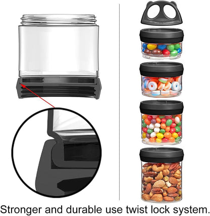 Stackable Food Storage Containers with Twist Lock System - BPA-Free Tritan Containers for Travel, Formula, Protein Powder, Snacks - Leakproof & Dishwasher Safe - 31 oz (Blue)