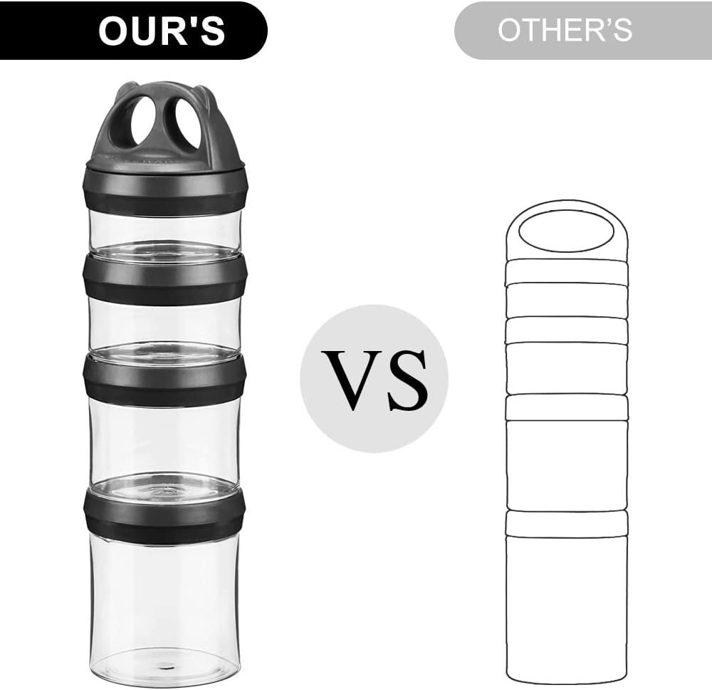 Stackable Food Storage Containers with Twist Lock System - BPA-Free Tritan Containers for Travel, Formula, Protein Powder, Snacks - Leakproof & Dishwasher Safe - 31 oz (Blue)