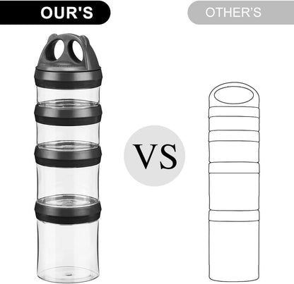 Stackable Food Storage Containers with Twist Lock System - BPA-Free Tritan Containers for Travel, Formula, Protein Powder, Snacks - Leakproof & Dishwasher Safe - 31 oz (Blue)