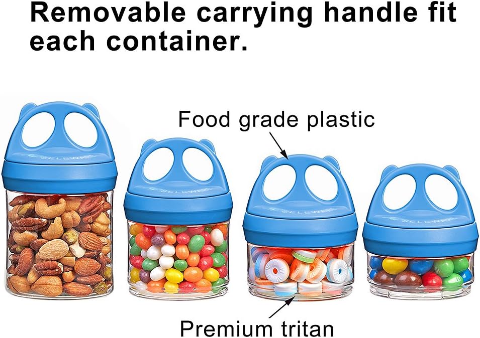 Stackable Food Storage Containers with Twist Lock System - BPA-Free Tritan Containers for Travel, Formula, Protein Powder, Snacks - Leakproof & Dishwasher Safe - 31 oz (Blue)