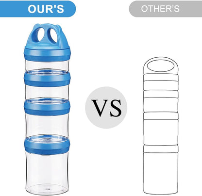 Stackable Food Storage Containers with Twist Lock System - BPA-Free Tritan Containers for Travel, Formula, Protein Powder, Snacks - Leakproof & Dishwasher Safe - 31 oz (Blue)