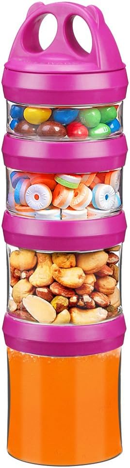 Stackable Food Storage Containers with Twist Lock System - BPA-Free Tritan Containers for Travel, Formula, Protein Powder, Snacks - Leakproof & Dishwasher Safe - 31 oz (Blue)
