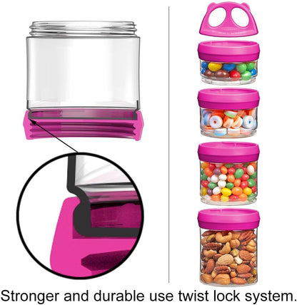 Stackable Food Storage Containers with Twist Lock System - BPA-Free Tritan Containers for Travel, Formula, Protein Powder, Snacks - Leakproof & Dishwasher Safe - 31 oz (Blue)