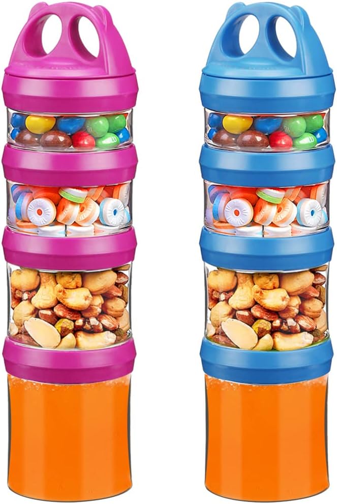 Stackable Food Storage Containers with Twist Lock System - BPA-Free Tritan Containers for Travel, Formula, Protein Powder, Snacks - Leakproof & Dishwasher Safe - 31 oz (Blue)