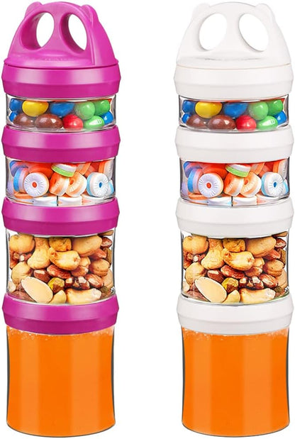 Stackable Food Storage Containers with Twist Lock System - BPA-Free Tritan Containers for Travel, Formula, Protein Powder, Snacks - Leakproof & Dishwasher Safe - 31 oz (Blue)