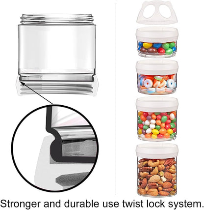 Stackable Food Storage Containers with Twist Lock System - BPA-Free Tritan Containers for Travel, Formula, Protein Powder, Snacks - Leakproof & Dishwasher Safe - 31 oz (Blue)