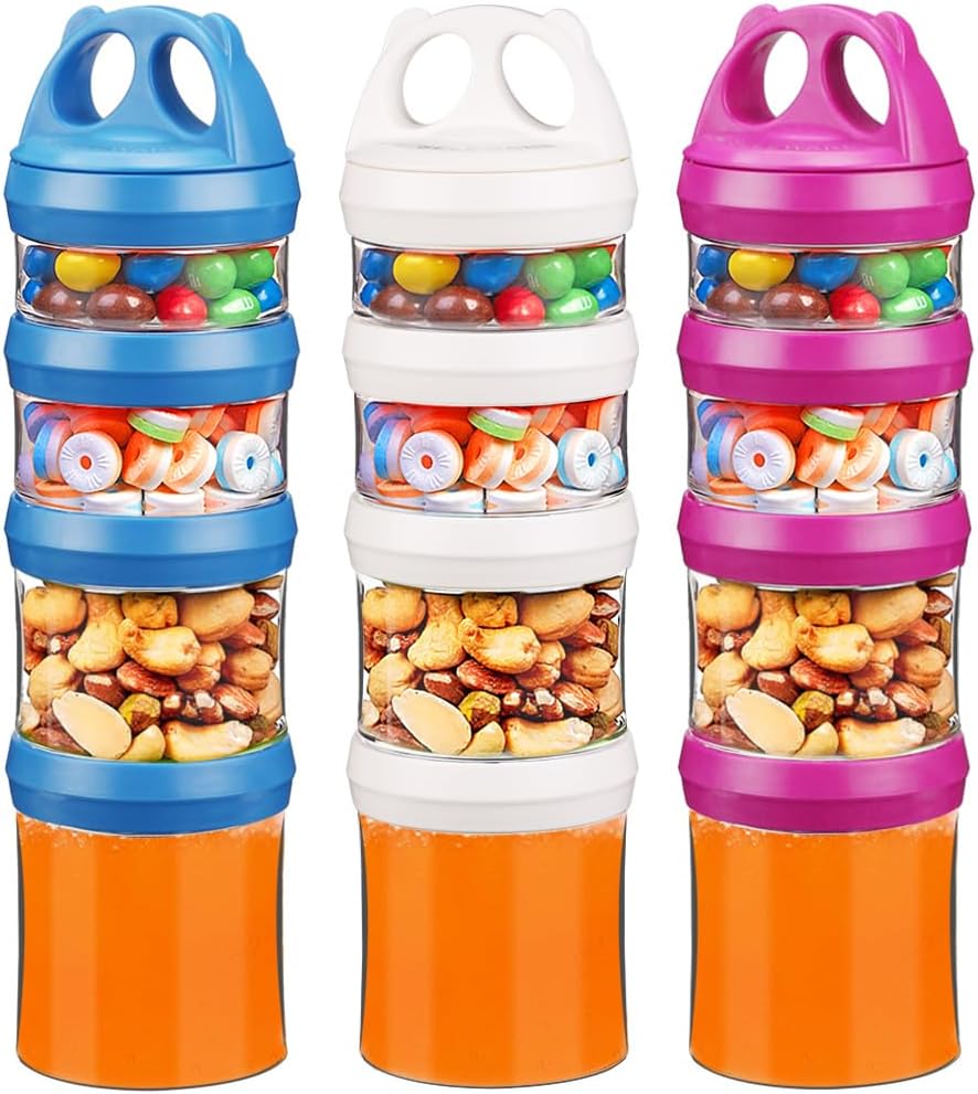 Stackable Food Storage Containers with Twist Lock System - BPA-Free Tritan Containers for Travel, Formula, Protein Powder, Snacks - Leakproof & Dishwasher Safe - 31 oz (Blue)
