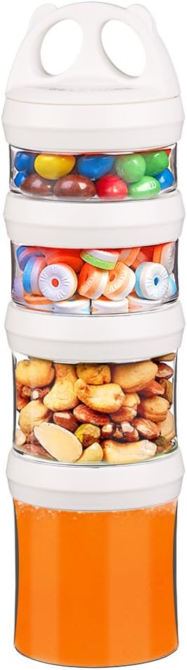 Stackable Food Storage Containers with Twist Lock System - BPA-Free Tritan Containers for Travel, Formula, Protein Powder, Snacks - Leakproof & Dishwasher Safe - 31 oz (Blue)