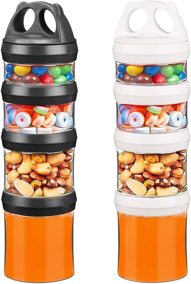Stackable Food Storage Containers with Twist Lock System - BPA-Free Tritan Containers for Travel, Formula, Protein Powder, Snacks - Leakproof & Dishwasher Safe - 31 oz (Blue)