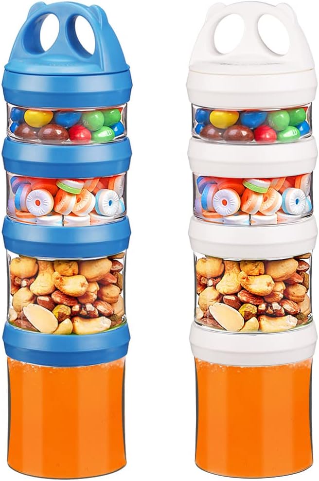 Stackable Food Storage Containers with Twist Lock System - BPA-Free Tritan Containers for Travel, Formula, Protein Powder, Snacks - Leakproof & Dishwasher Safe - 31 oz (Blue)