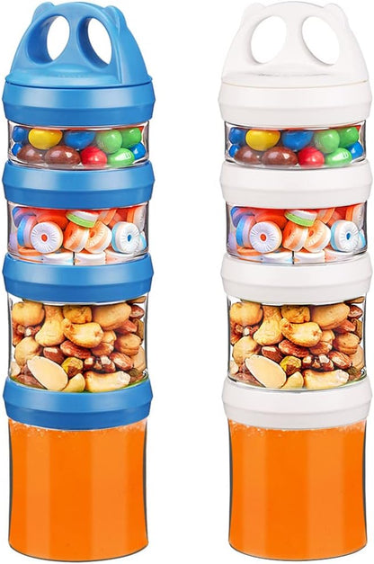 Stackable Food Storage Containers with Twist Lock System - BPA-Free Tritan Containers for Travel, Formula, Protein Powder, Snacks - Leakproof & Dishwasher Safe - 31 oz (Blue)