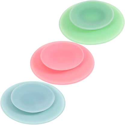 3pcs Double-Sided Suction Cups Wee Sprouts Suction Plates Boy Girl Dishes Silicone Tableware Sucker Ppsu Food Bowl Boys and Girls Plates Silicone Non-Slip Mat Variety of Colors