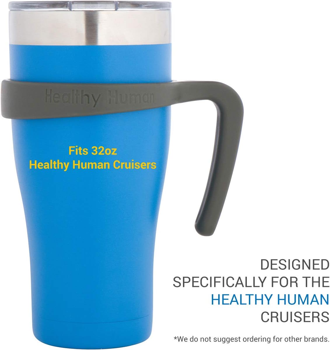 Grip N Sip Cruiser Tumbler Handle - Fits the 32oz Tumbler Cruiser with Stainless Steel Straw & Clear Lid - Large (For the 32oz Size)