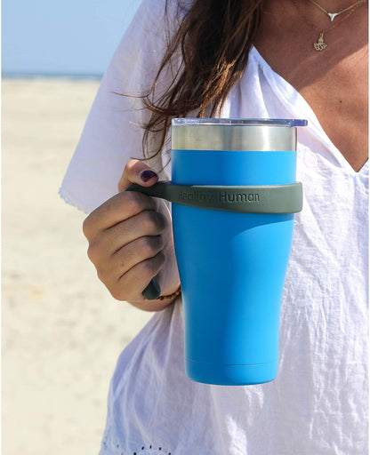 Grip N Sip Cruiser Tumbler Handle - Fits the 32oz Tumbler Cruiser with Stainless Steel Straw & Clear Lid - Large (For the 32oz Size)