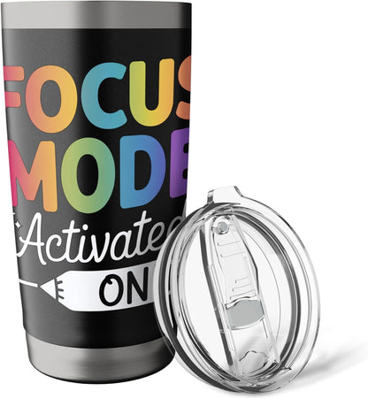 Focus Mode Activated Motivational Quote Stainless Steel Insulated Tumbler