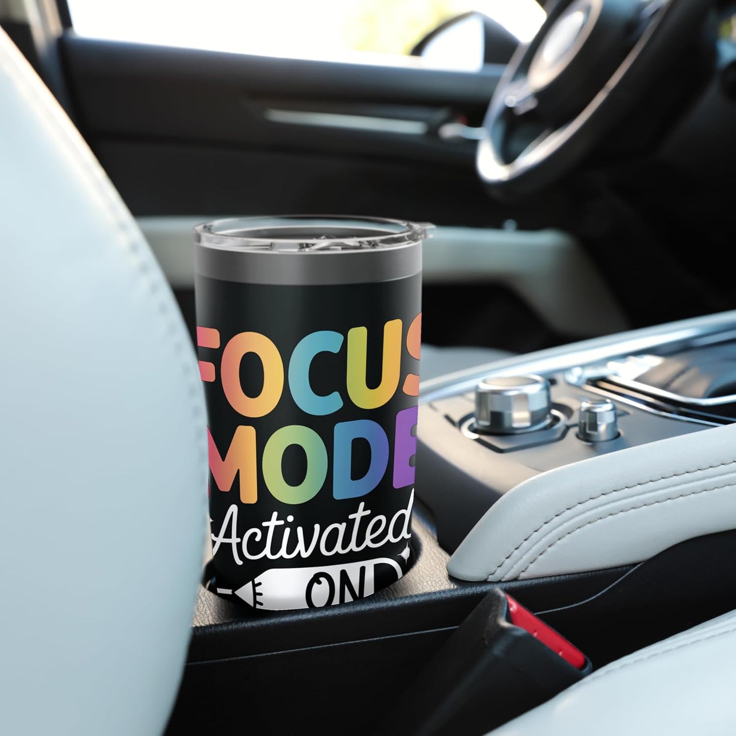 Focus Mode Activated Motivational Quote Stainless Steel Insulated Tumbler
