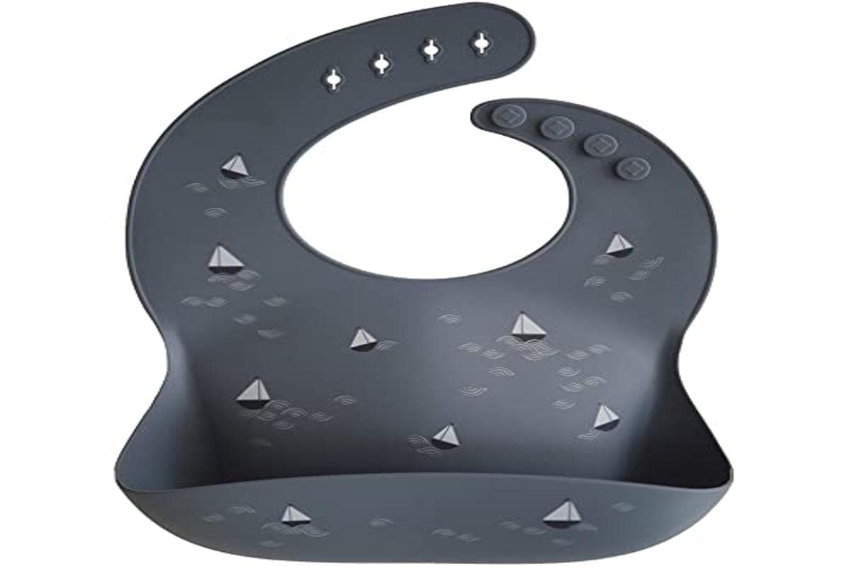 Silicone Baby Bib | Adjustable Fit Waterproof Bibs (Whales) - Colors A