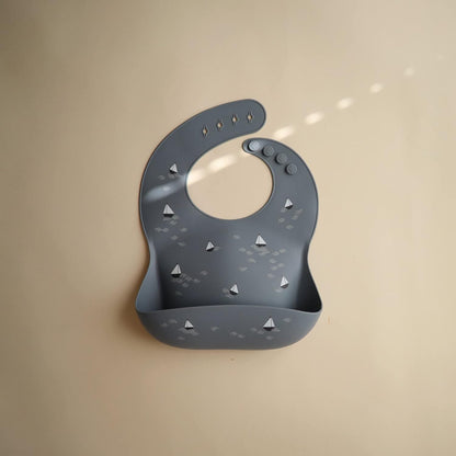 Silicone Baby Bib | Adjustable Fit Waterproof Bibs (Whales) - Colors A