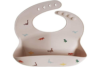 Silicone Baby Bib | Adjustable Fit Waterproof Bibs (Whales) - Colors A