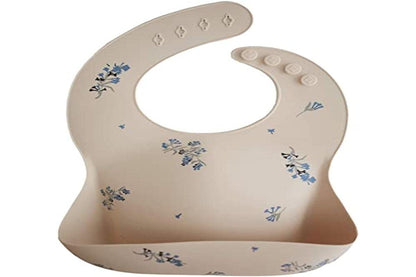 Silicone Baby Bib | Adjustable Fit Waterproof Bibs (Whales) - Colors A